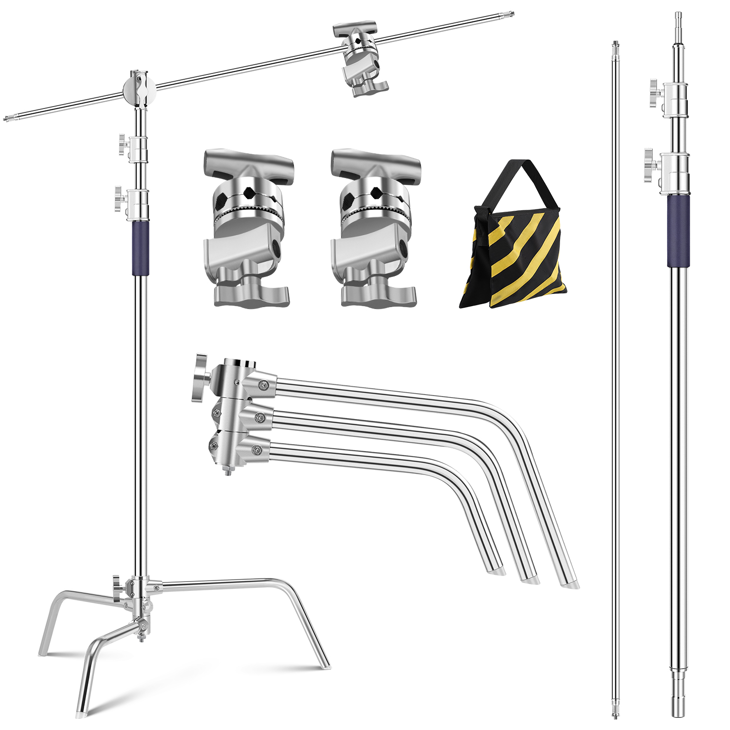 thumbnail image 2 of K&F Concept 86.6-Inch Heavy Duty Light Stand – Adjustable, Max Height 7.2ft, Supports 4kg 2 of 5