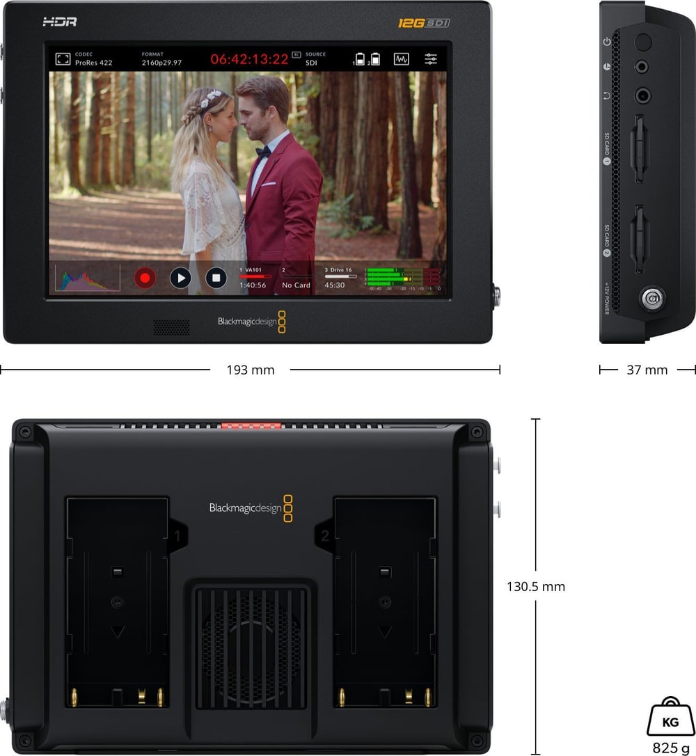 Video Assist 7″ 12G HDR – Dimensions and weight