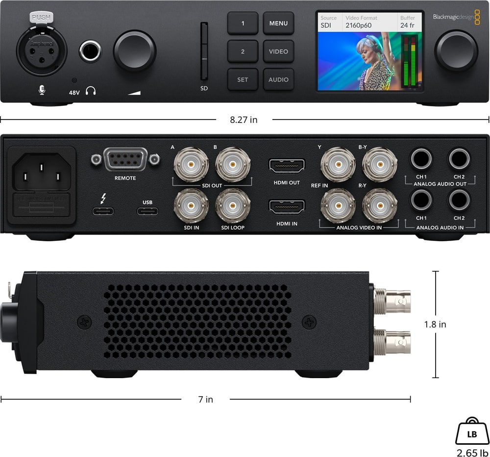 Blackmagic Design UltraStudio 4K Mini – Dimensions and weight