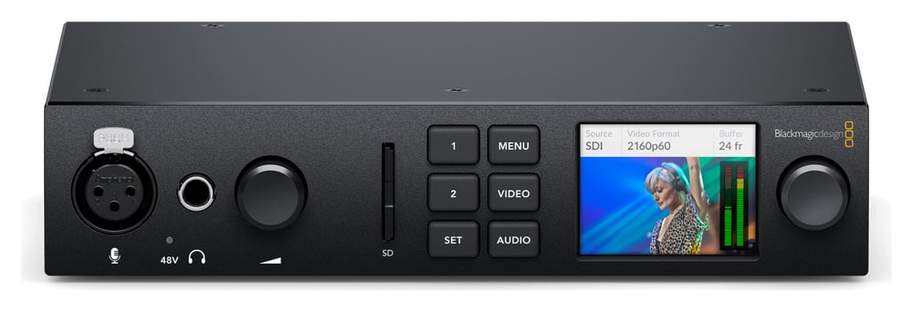 Blackmagic Design UltraStudio 4K Mini – Front panel with LCD and control buttons