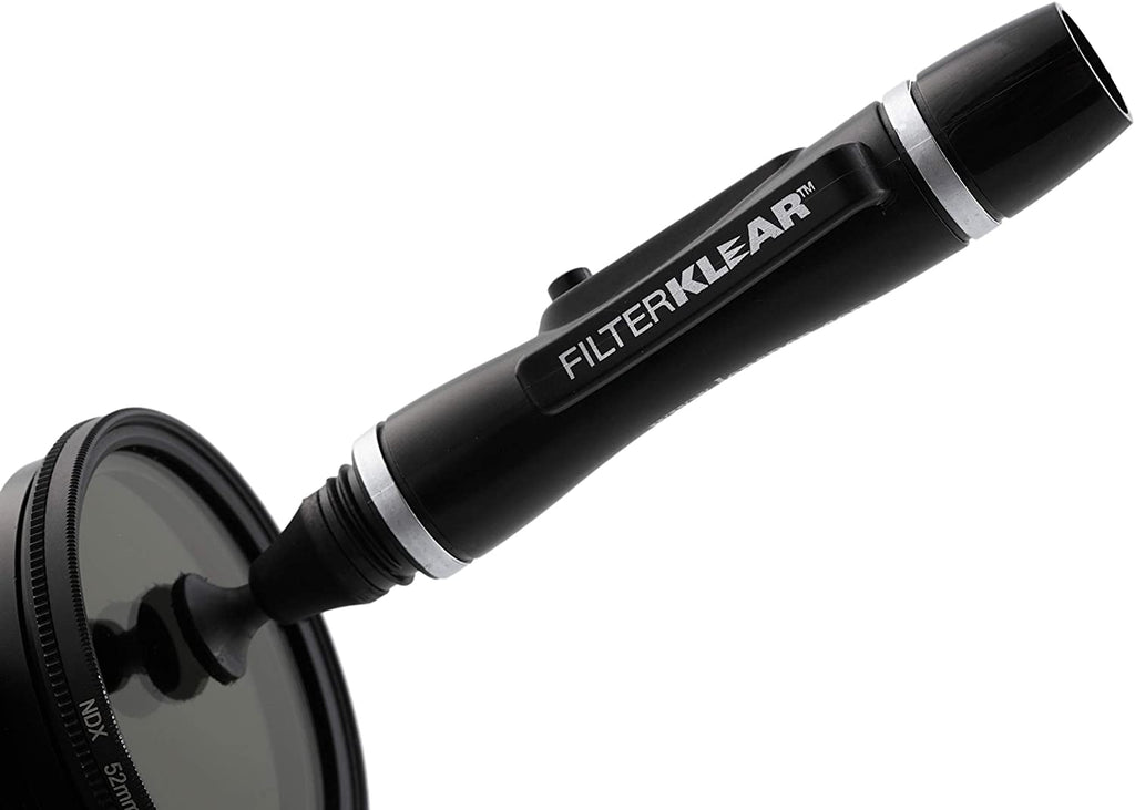 Flat FilterKlear pen cleaning a camera filter