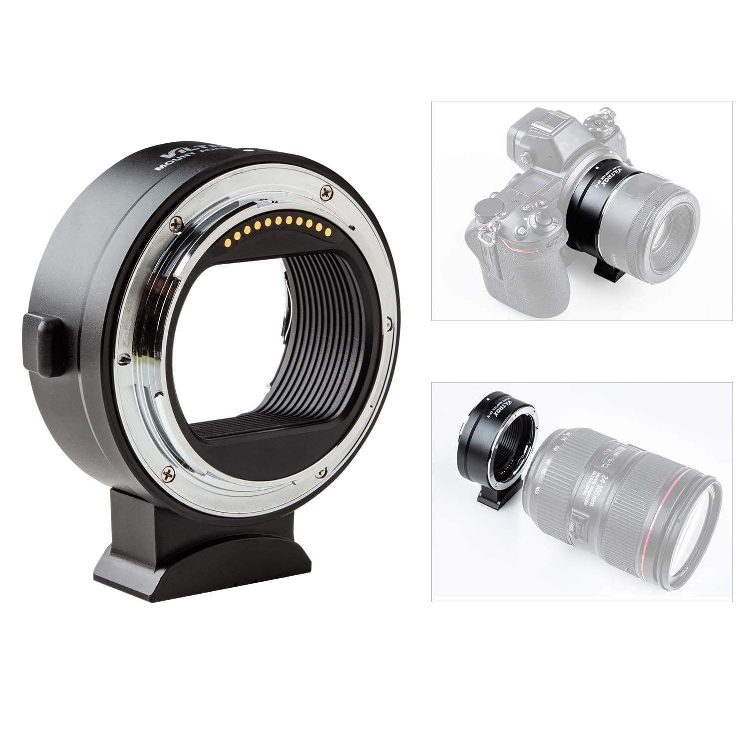 Viltrox EF-Z between a Canon EF lens and Nikon Z camera