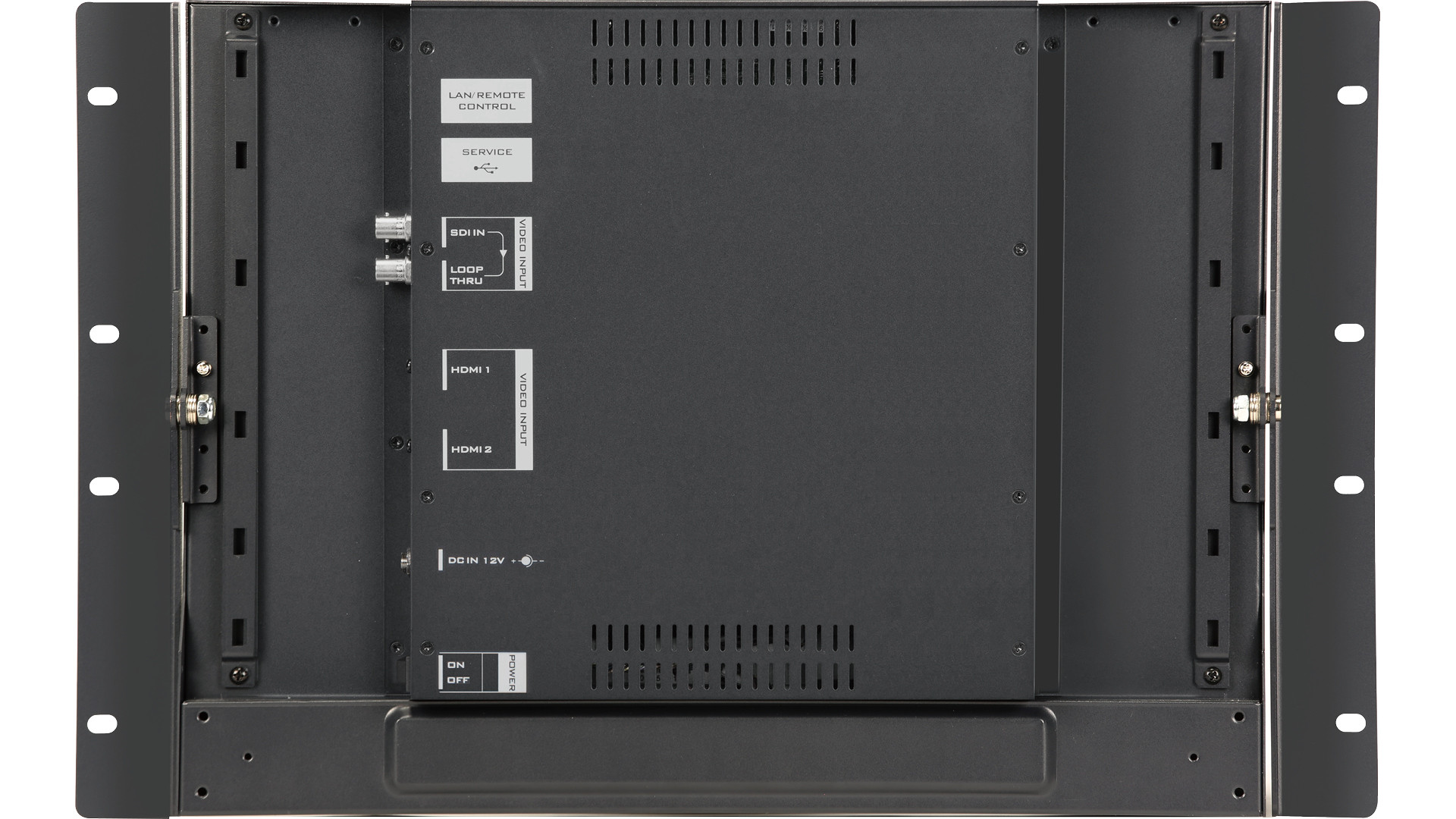 Datavideo TLM-170LR display showing tally meter, timecode and safe-area guides