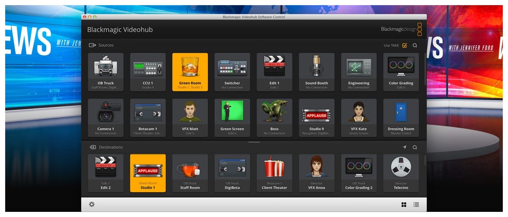 Blackmagic Universal Videohub 288 – Control from a computer or panel