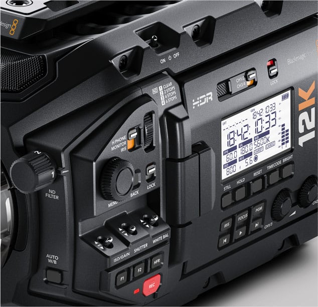 Blackmagic URSA Mini Pro 12K – Controls and status display