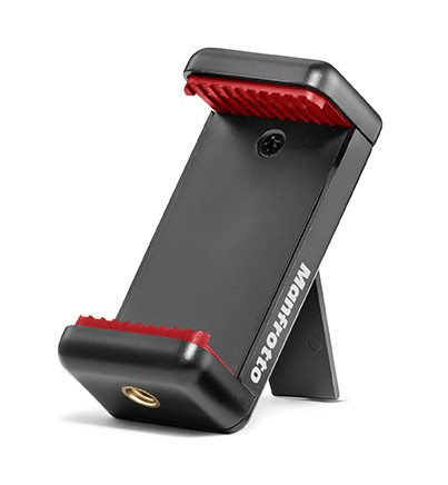 Manfrotto MCLAMP opened as a tabletop stand