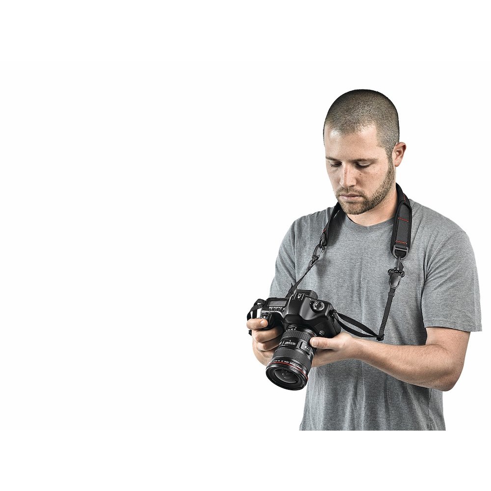 Detail of the Manfrotto Pro Light MB PL-C-STRAP camera strap