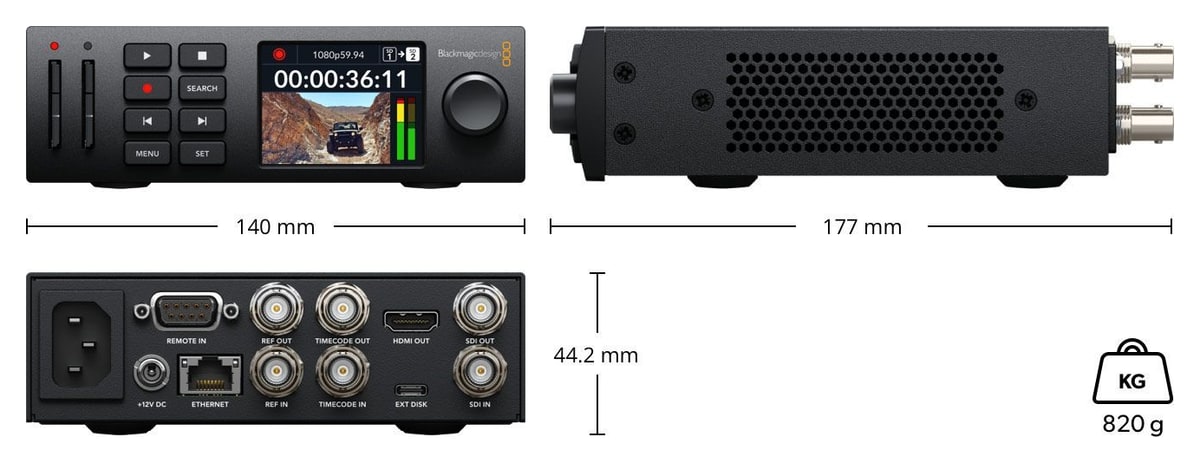 HyperDeck Studio HD Mini – Dimensions and weight