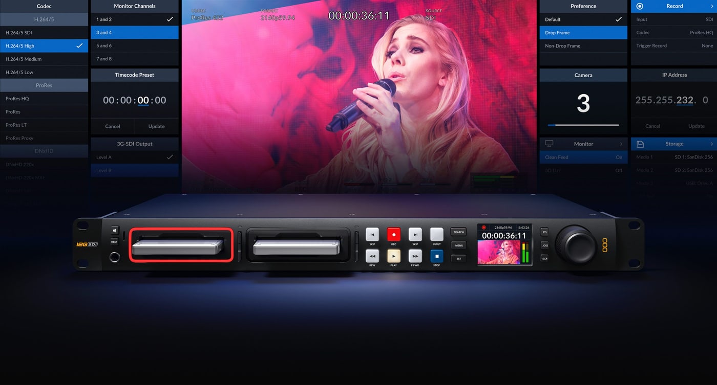 HyperDeck Studio 4K Pro – Blackmagic OS