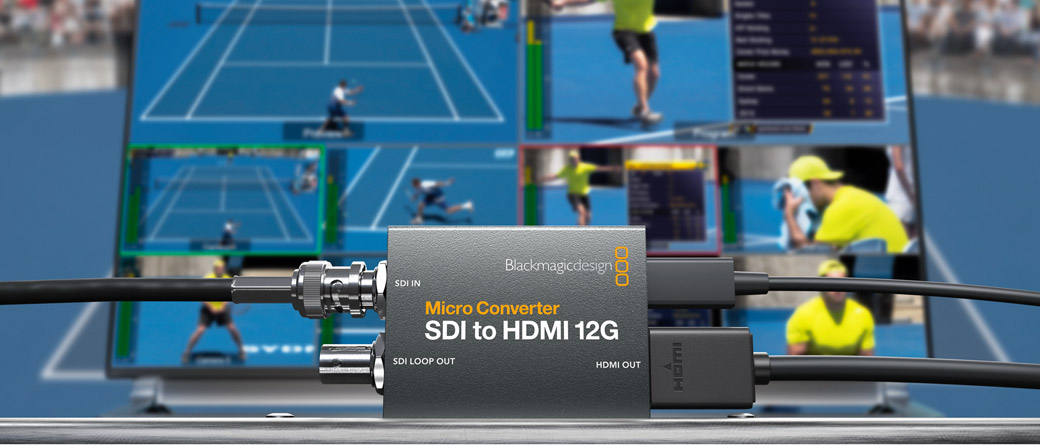 Blackmagic Micro Converter SDI to HDMI 12G in a monitoring setup
