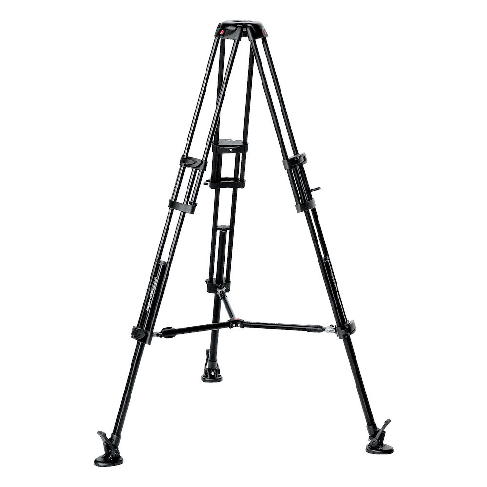 Included Manfrotto 546B aluminium twin-leg tripod