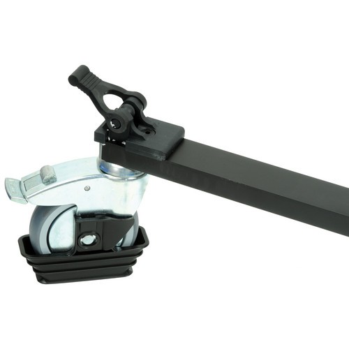 Manfrotto 114MV wheel brake and tripod clamp detail