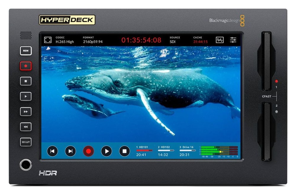 HyperDeck Extreme 4K HDR – Modern design with traditional controls