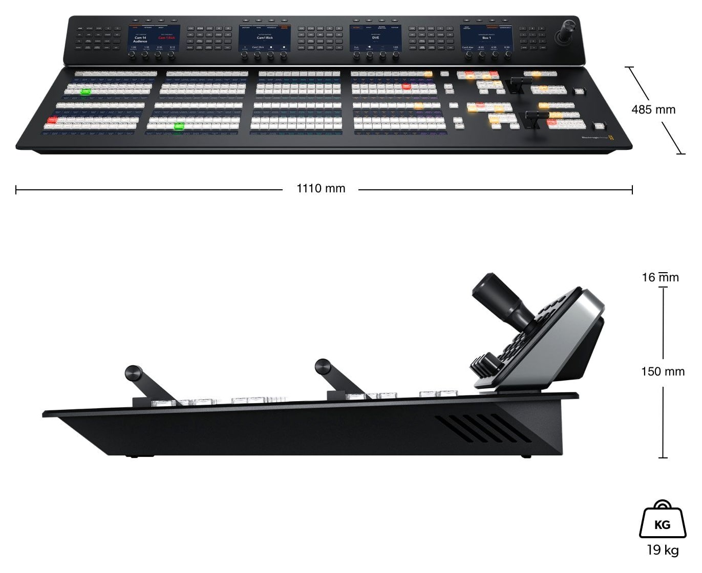 ATEM 2 M/E Advanced Panel 40 – Dimensions