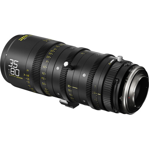 Black DZOFilm Catta 35–80mm lens detail