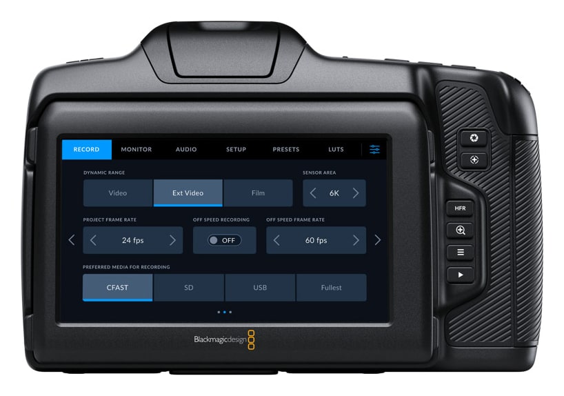 Blackmagic Pocket Cinema Camera 6K G2 – Tilting 5″ touchscreen