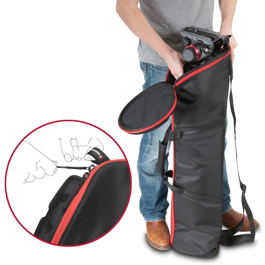 Loading a tripod into the Manfrotto MBAG90PN