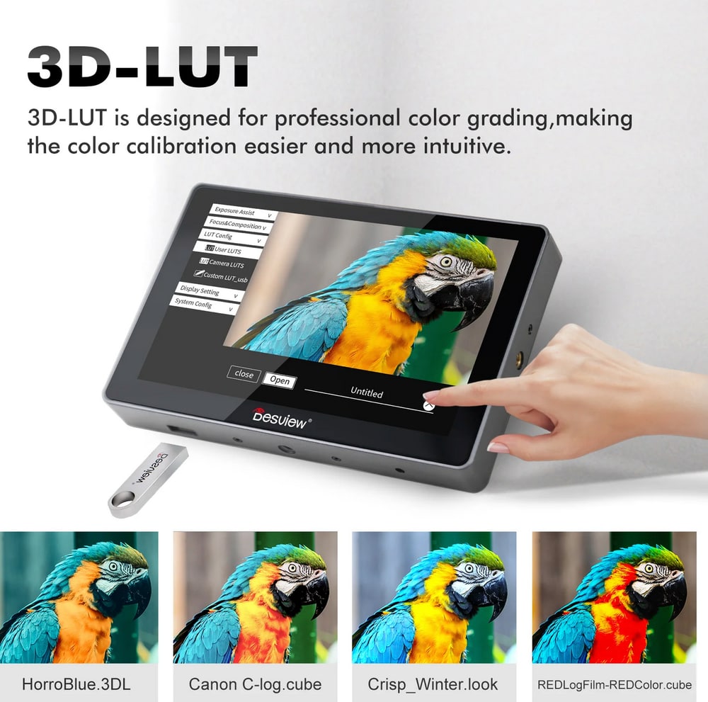 Custom 3D LUTs from a USB drive