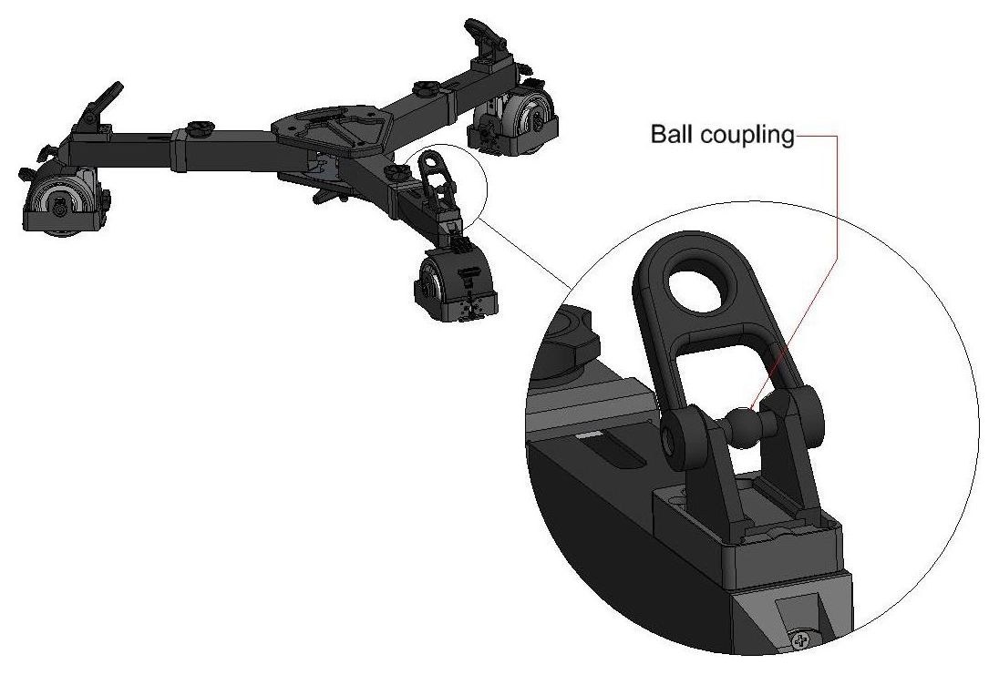 Cartoni D837/A Studio Extendable Dolly – Ball coupling