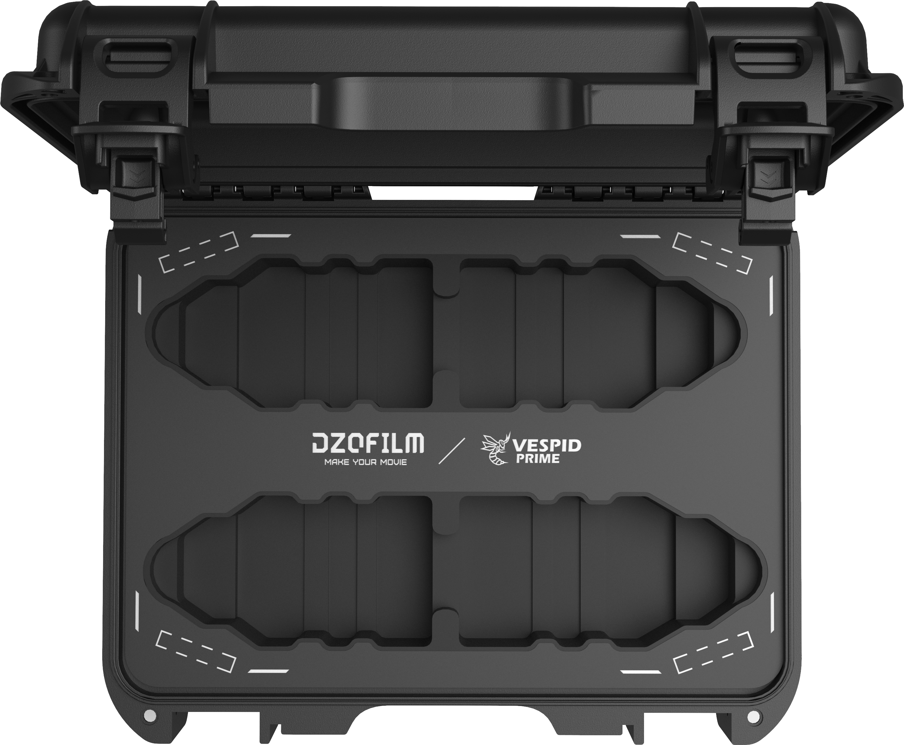 Open DZOFILM Vespid Hard Case for four lenses