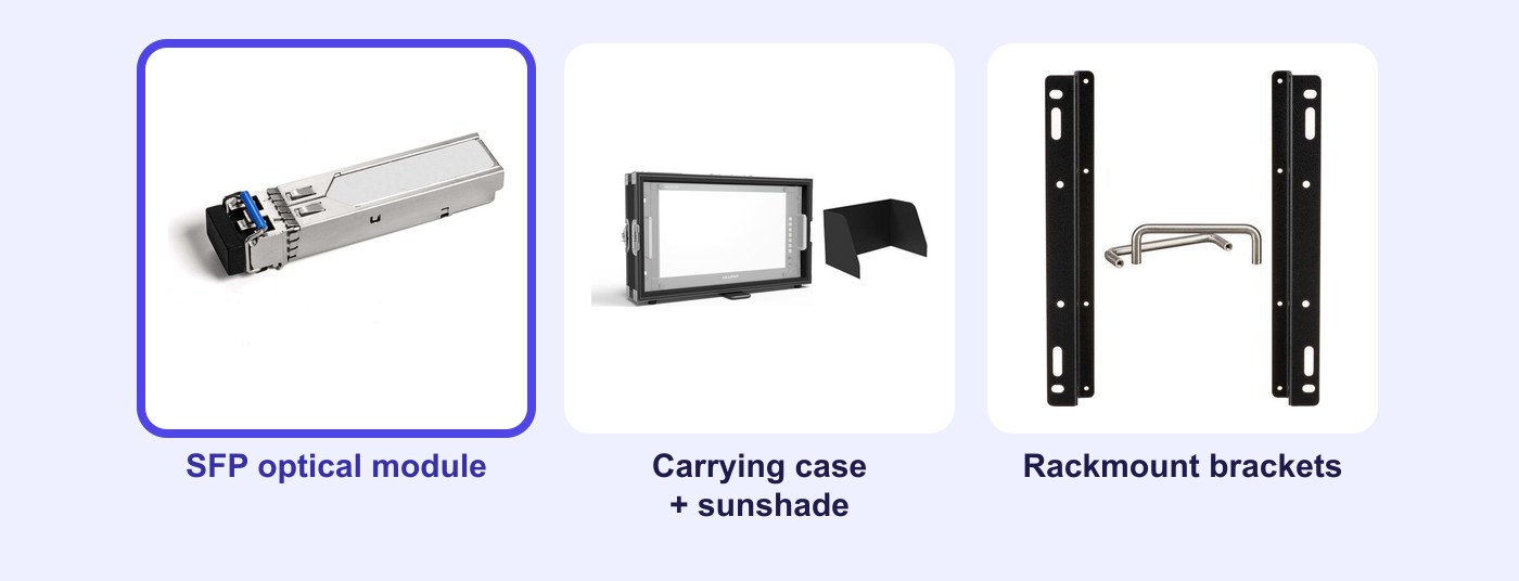 Optional accessories for the Lilliput Q28 monitor