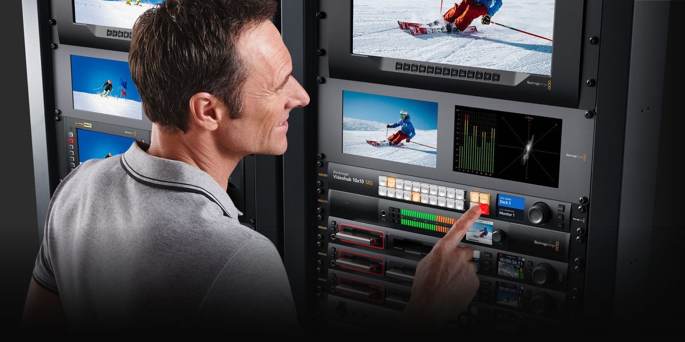 Blackmagic Videohub 10x10 12G – Routing without re-patching cables