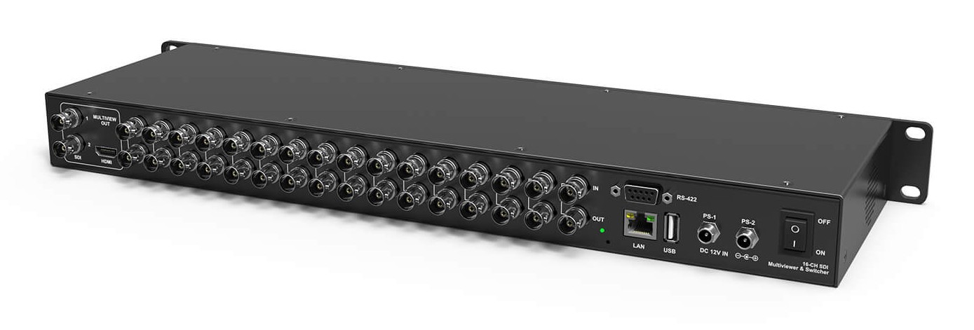 AVMATRIX MMV1630 – Rear panel with 16 inputs