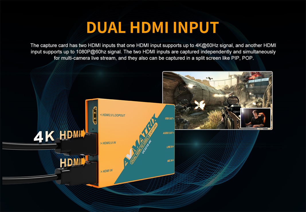 AVMATRIX UC2218-4K dual HDMI input