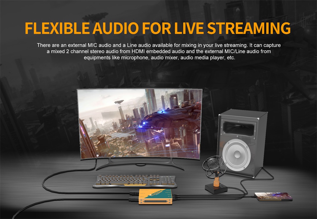 AVMATRIX UC2218-4K flexible audio for live streaming