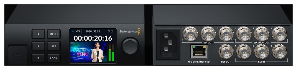 Blackmagic 2110 IP Converter 3x3G – Six SDI devices on one cable