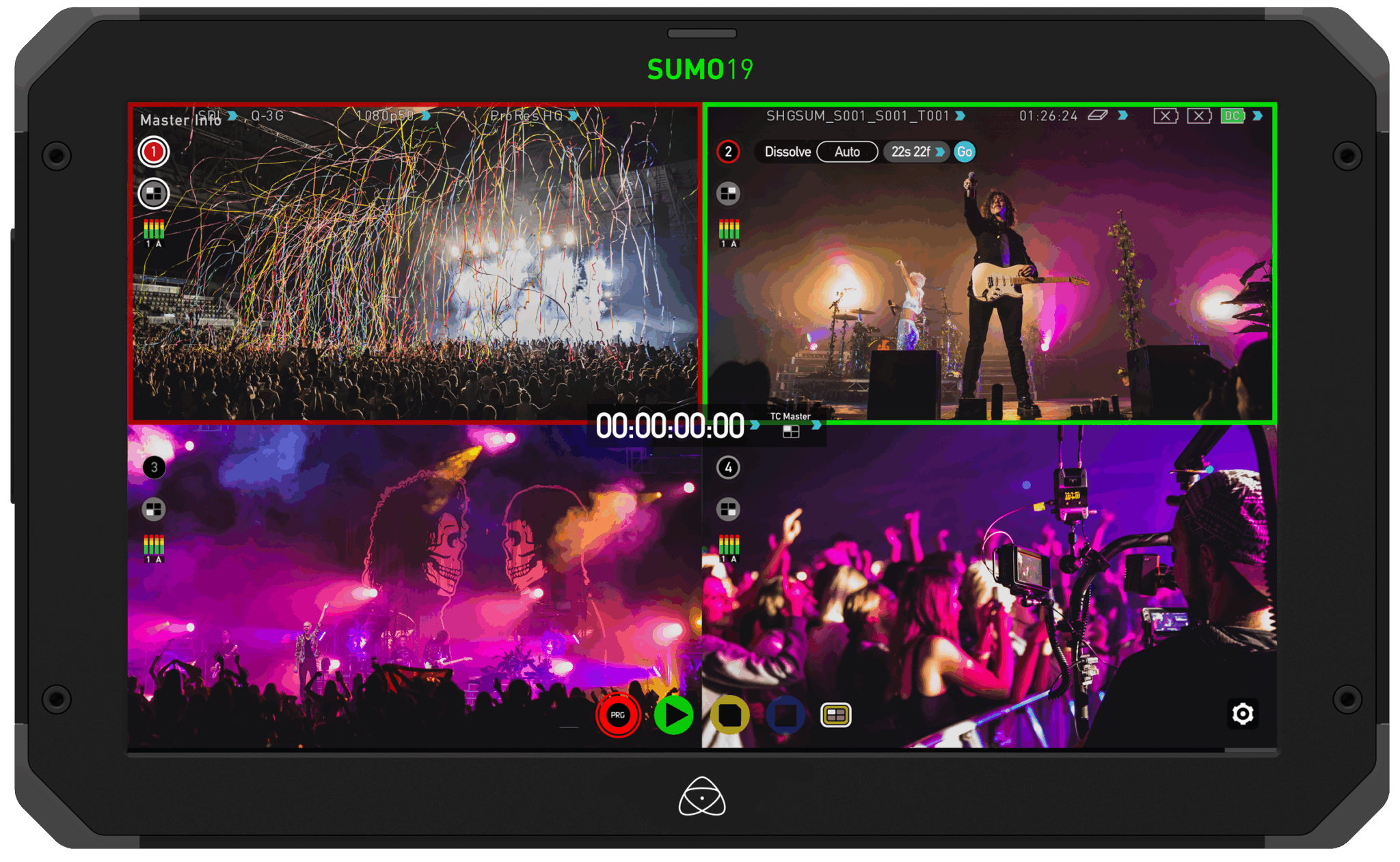 Atomos Sumo 19SE switching multiple cameras