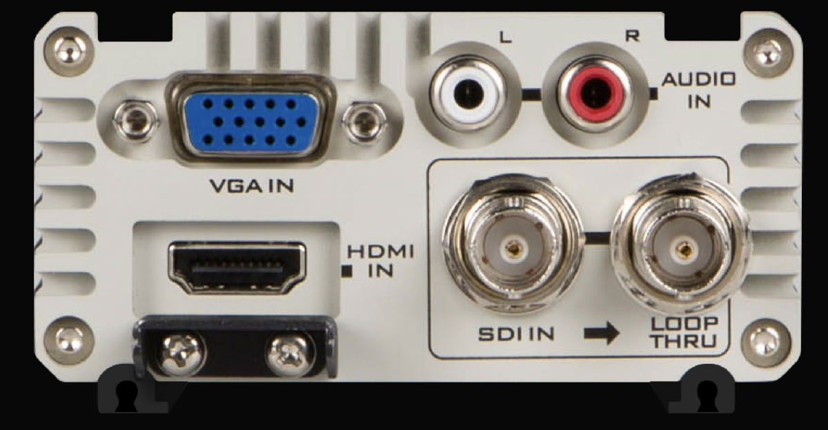 DAC-70 VGA, HDMI, SDI loop-through and stereo RCA audio inputs