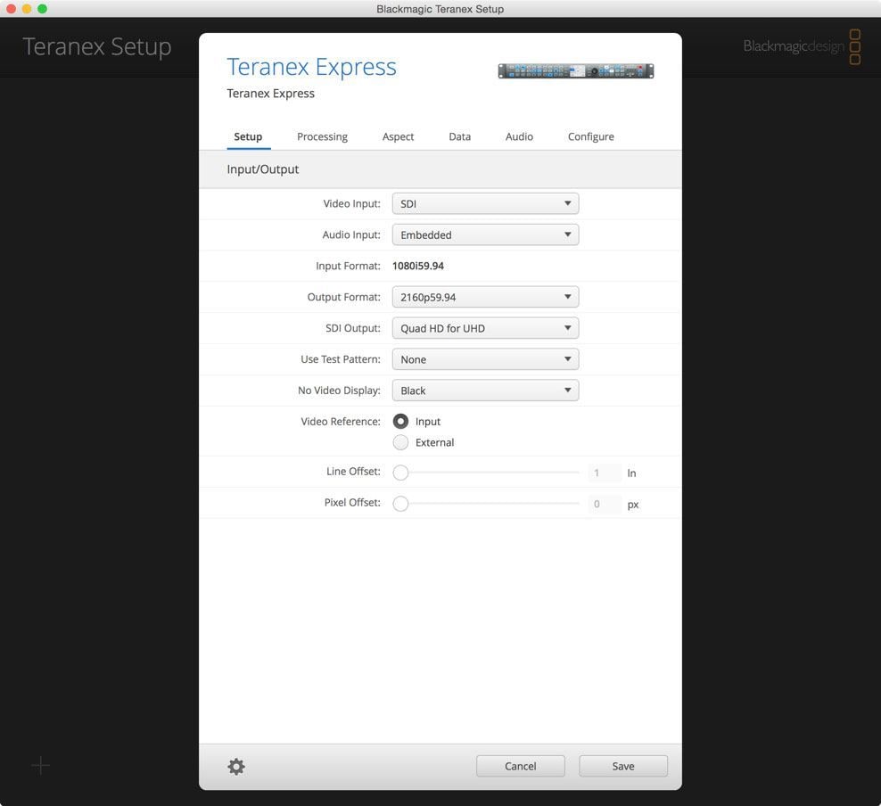 Teranex Express – Control on the panel or from a computer