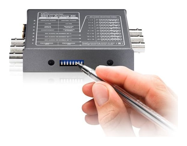 Mini Converter SDI to Analog 4K – Setup with mini switches or over USB