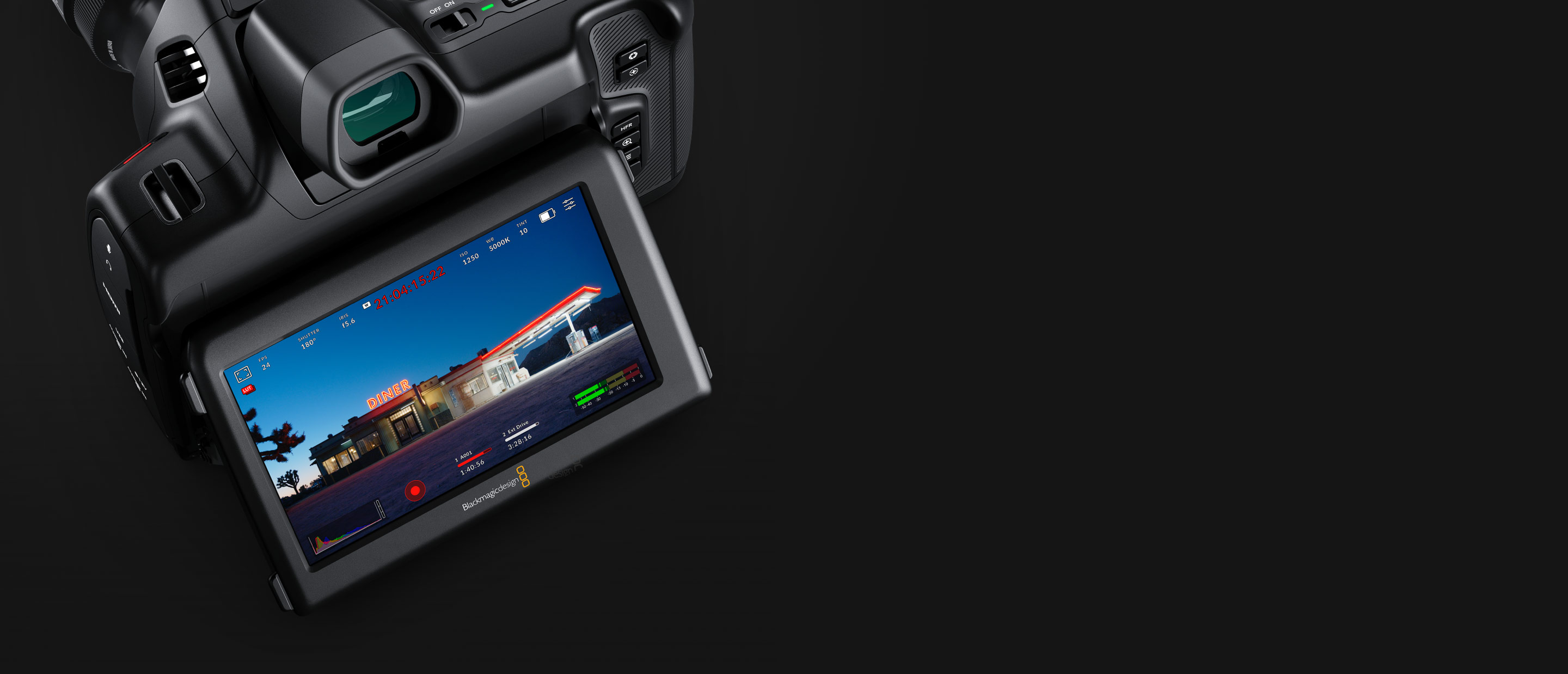 Blackmagic Cinema Camera 6K adjustable HDR monitor