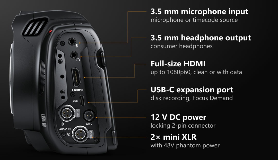 Blackmagic Cinema Camera 6K – Connections for custom rigs
