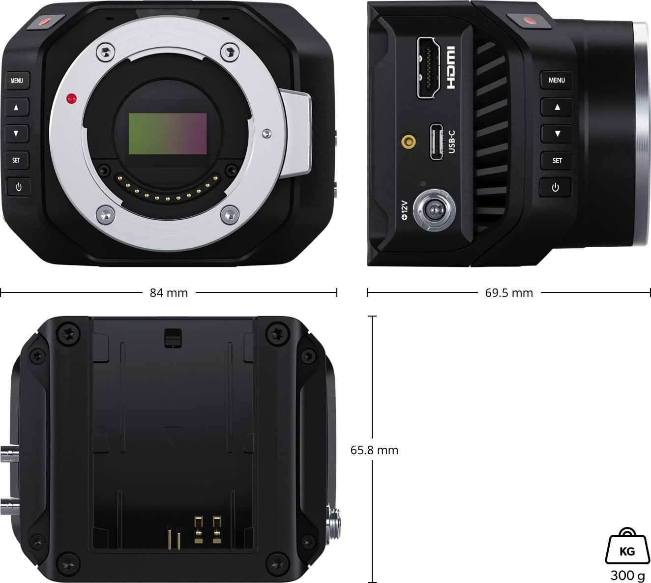 Blackmagic Design Micro Studio Camera 4K G2 – Dimensions and weight