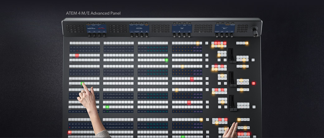 ATEM control panel in a live production workflow