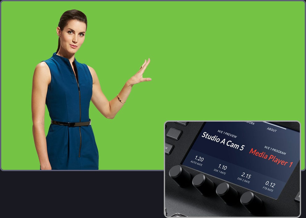 ATEM 1 M/E Advanced Panel 30 – Keyers and system control LCDs