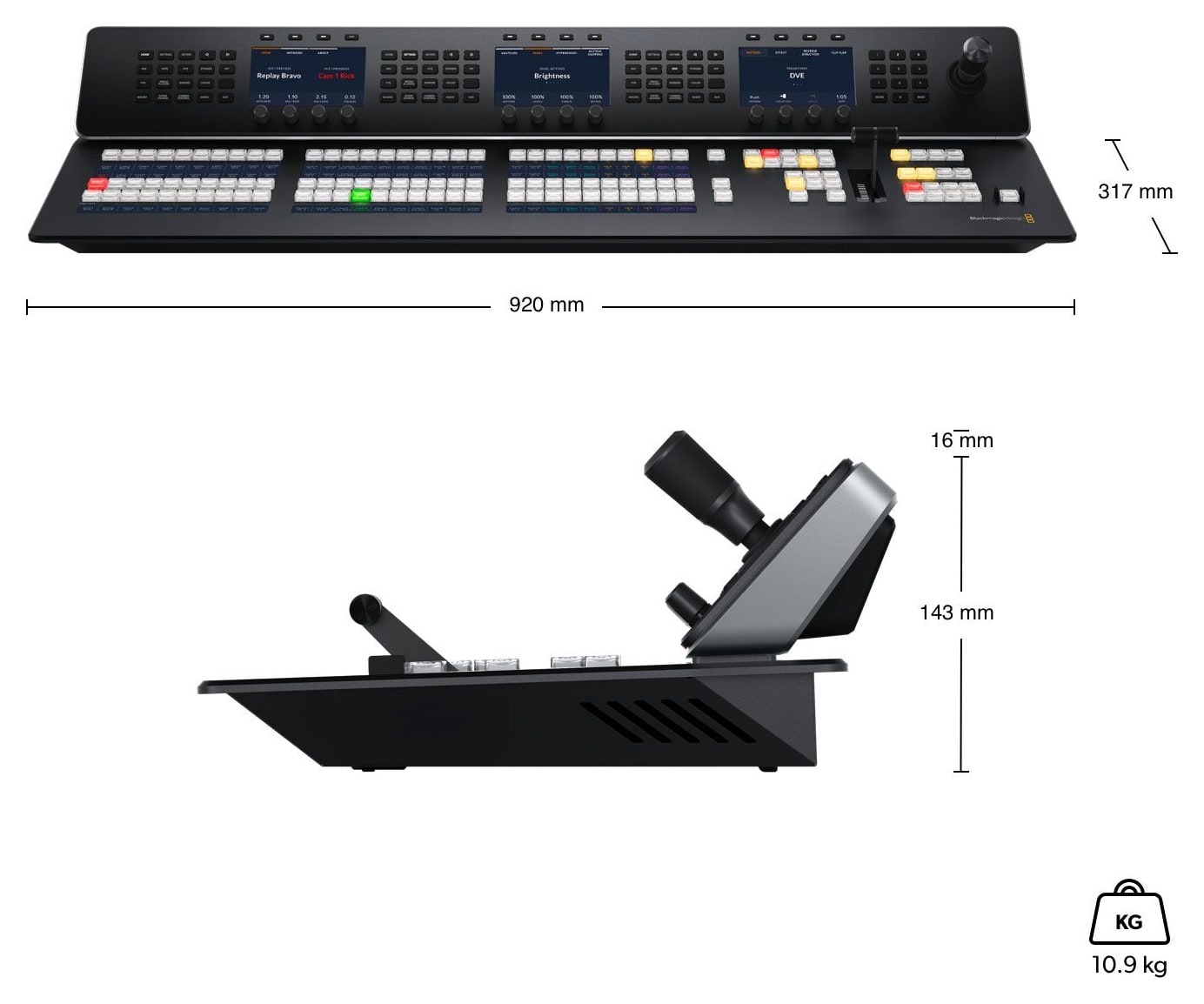 ATEM 1 M/E Advanced Panel 30 – Dimensions