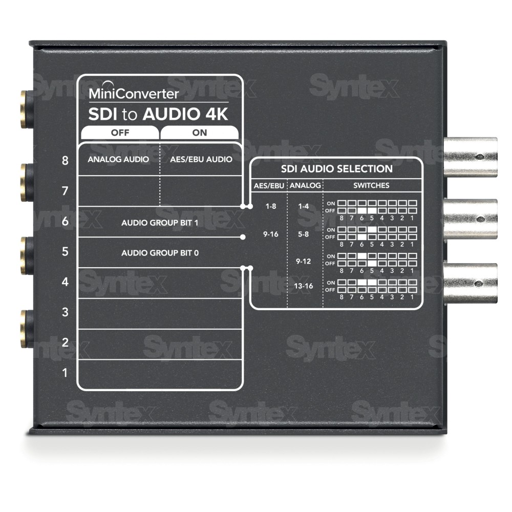 Mini Converter SDI to Audio 4K connectors
