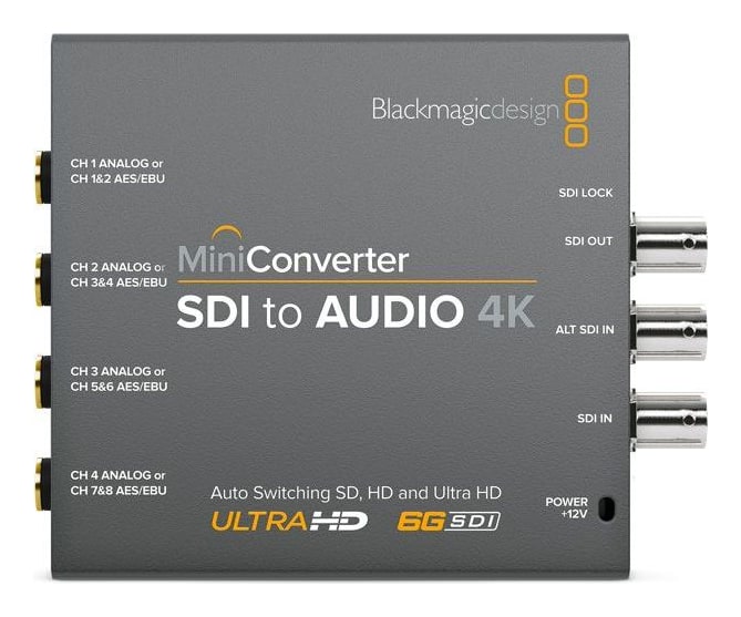 Mini Converter SDI to Audio 4K – Four analog channels or eight AES/EBU
