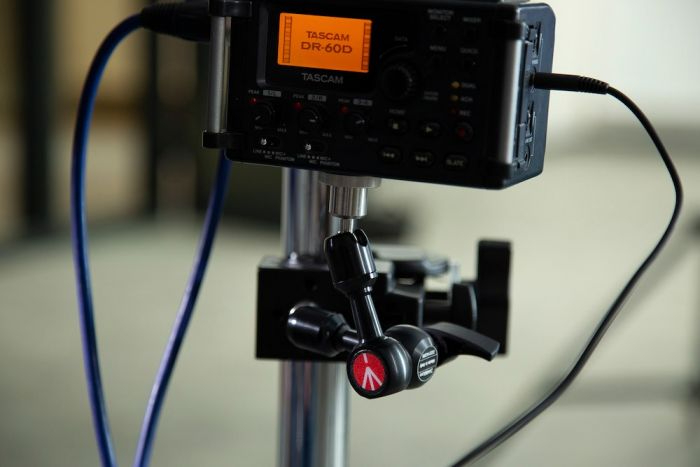 Manfrotto 244 Micro Arm supporting a monitor