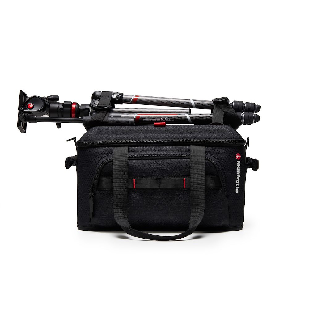 Cineloader Small carrying a compact video tripod on its lid
