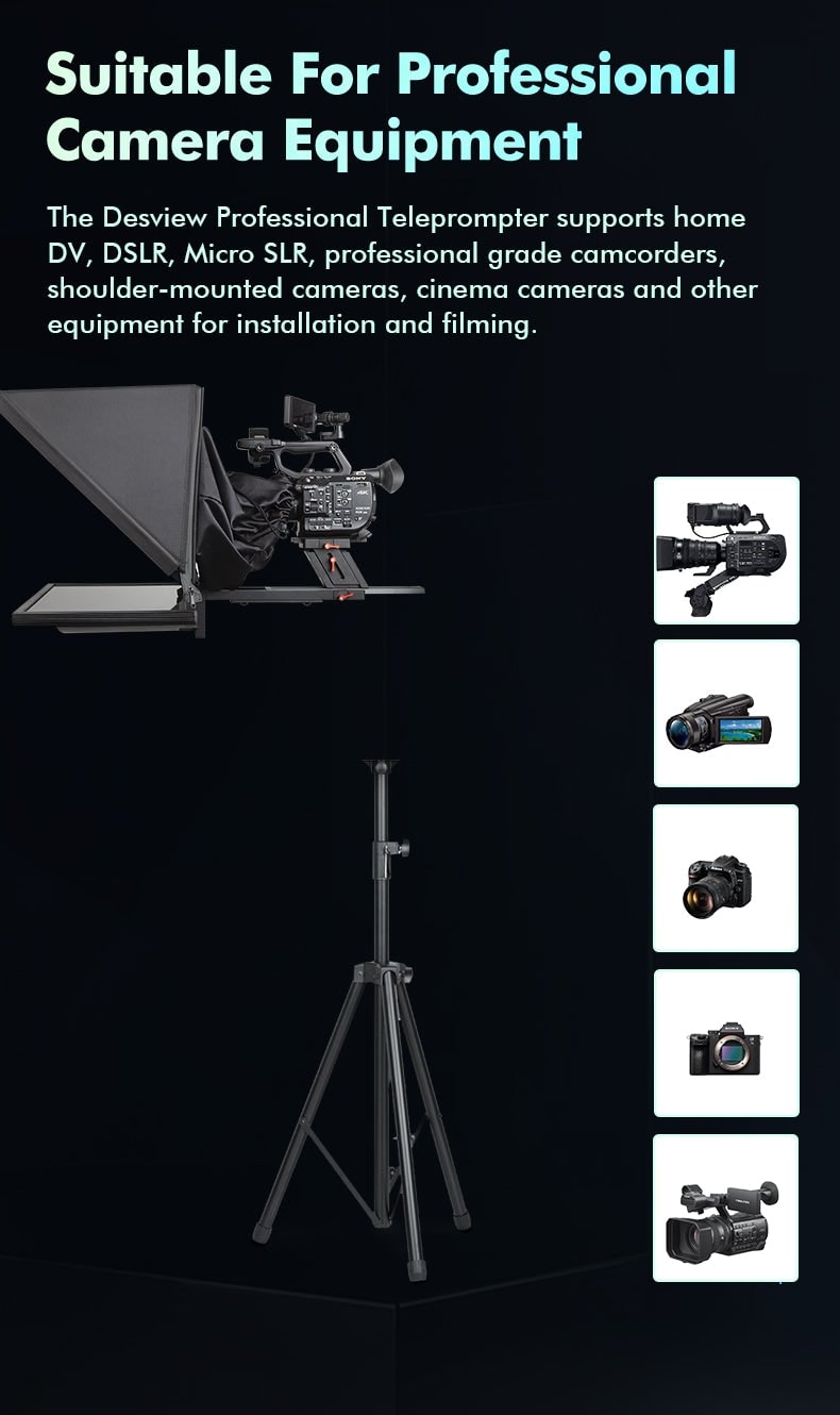 Suitable for professional camera equipment