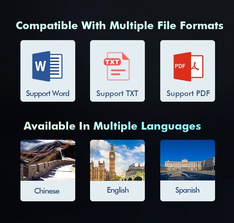 Compatible with multiple file formats