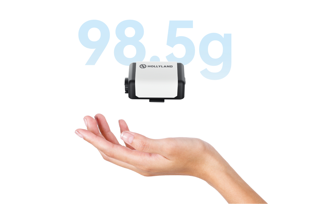 Hollyland tally light weight: 98.5 g with battery