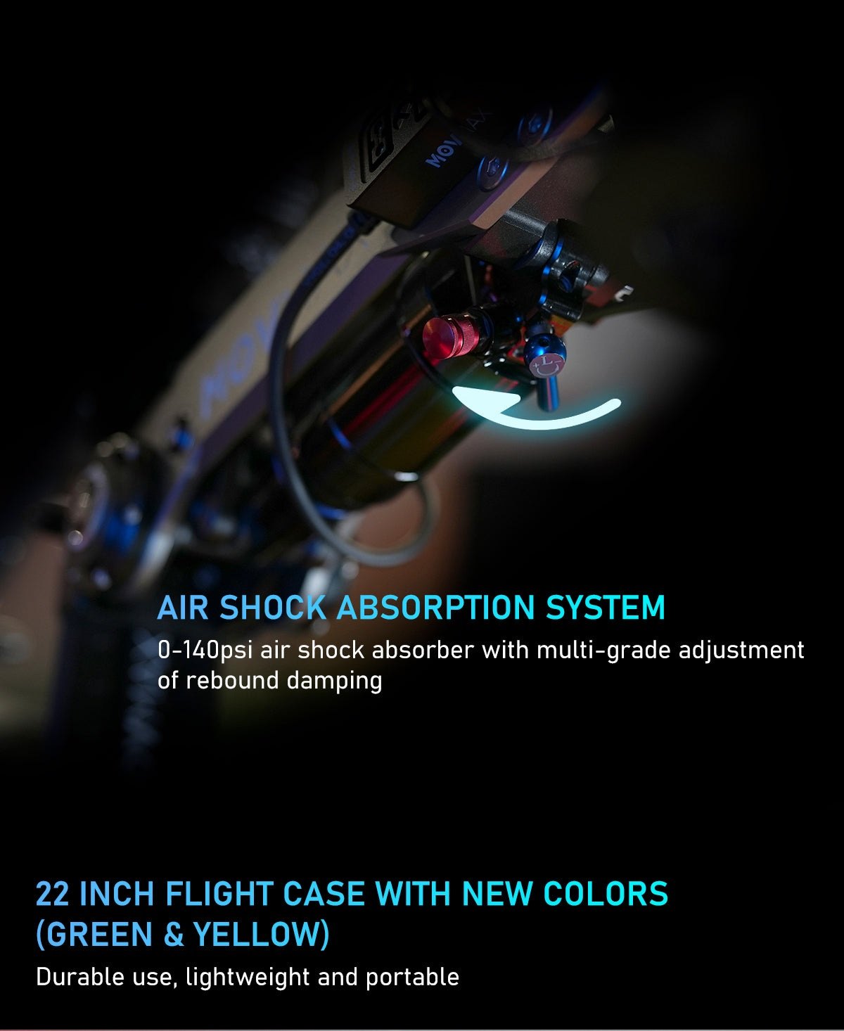 Air shock absorber and case
