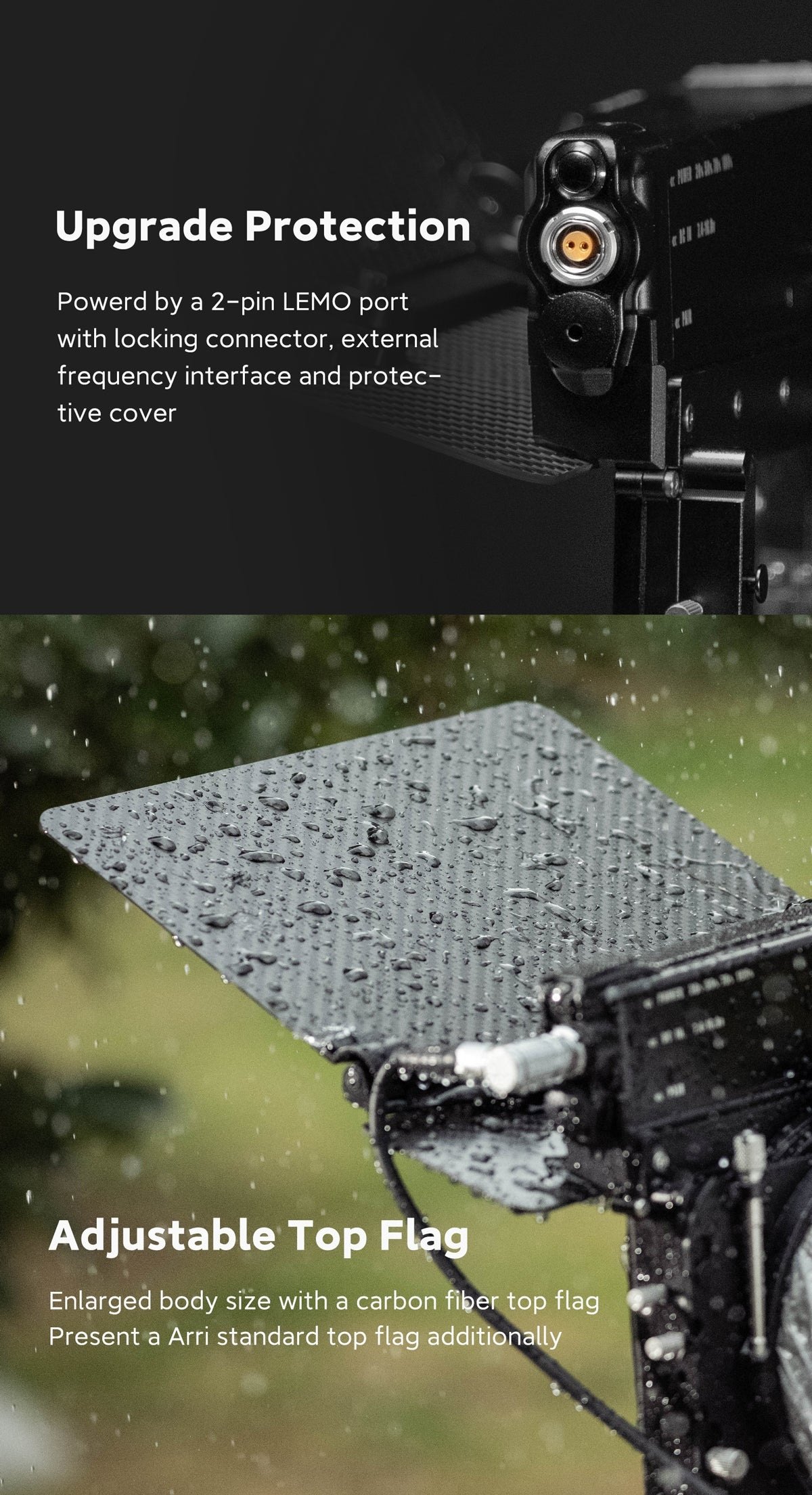 Upgraded protection and adjustable top flag
