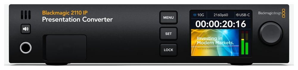 Blackmagic 2110 IP Presentation Converter – Front USB-C and controls